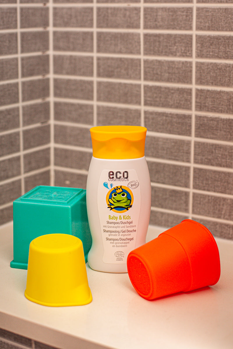 Champú y gel de ducha natural para bebé Eco-Cosmetics - Aroma granada y espino amarillo